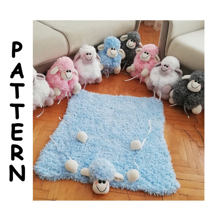 Crochet Baby Blanket Pattern, Easy crochet blanket, Pattern Lamb Cuddle and Play Sheep, gift for baby