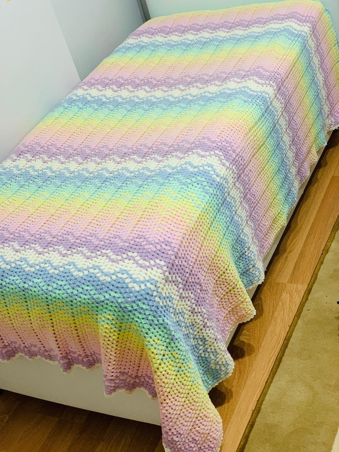 Crochet Blanket, Chevron Blanket, Rainbow Chevron Afghan, Crochet, Chevron Bedding, Crochet Afghan, Large Afghan, Bedding Custom Blanket