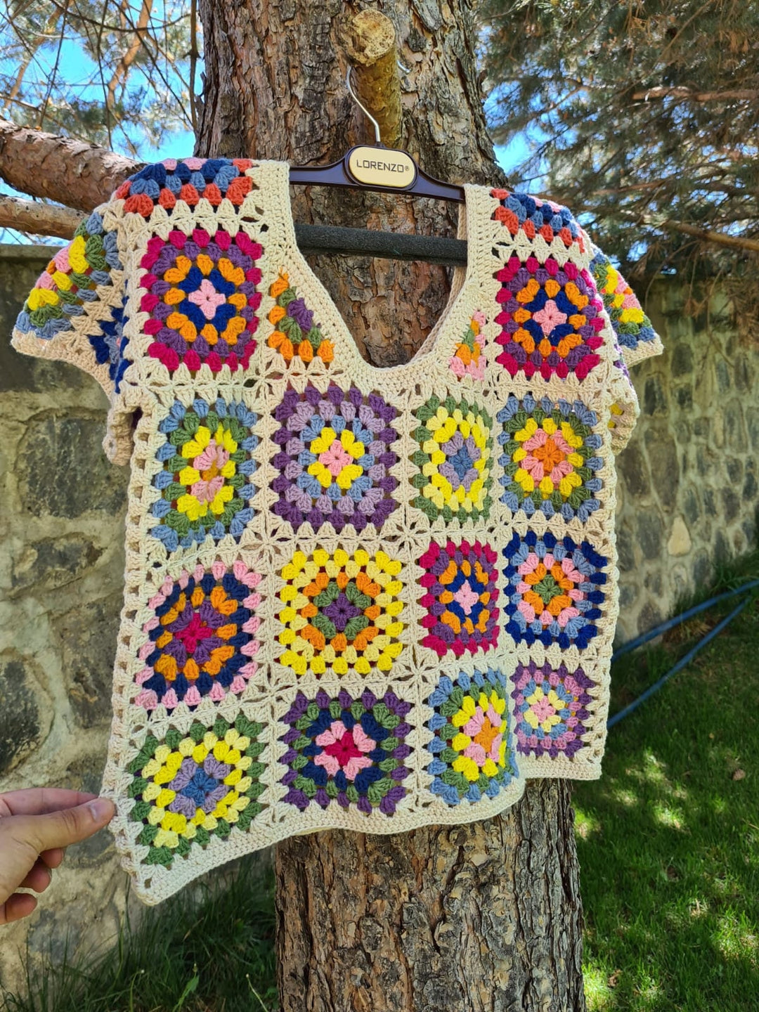 Granny Square Boho Top, Crochet, Sweater Women Fashion, Patchwork Sweater, Knitted Crochet, Boho Style Sweater, Hippie Festival