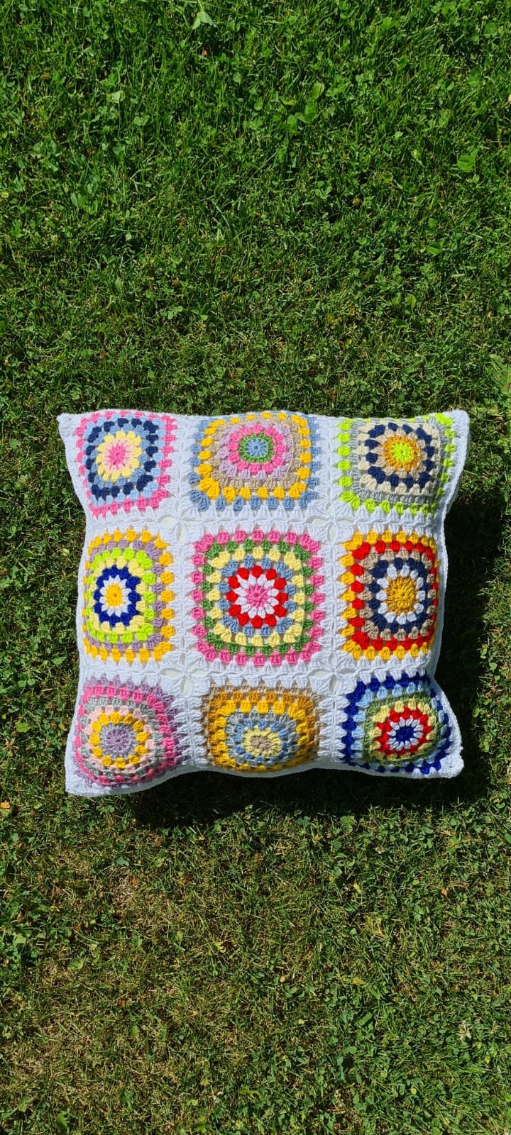 Crochet Pillow Cover Colorful, Granny Square Crochet Pillow Cover, Cushion Cover, Granny Coloful pillow cover