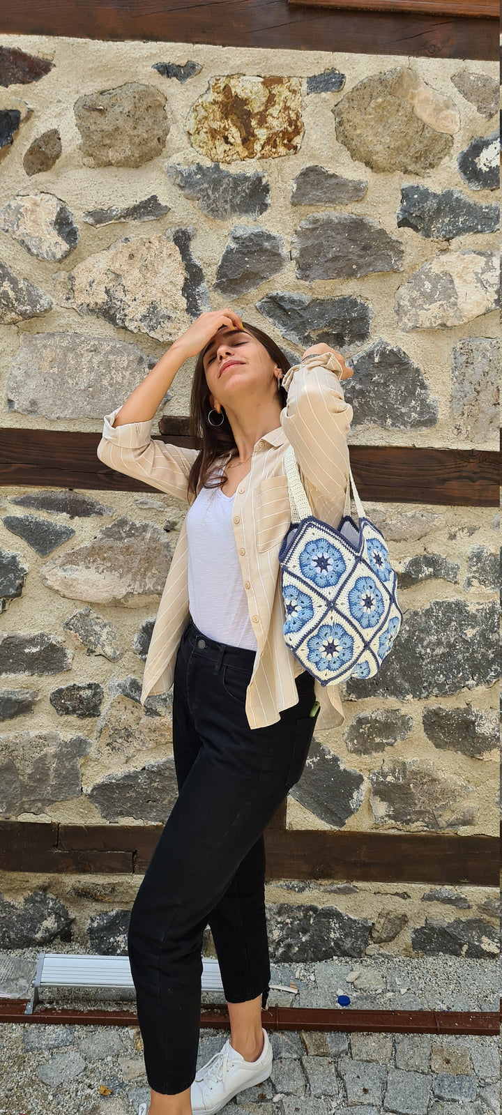 Crochet Daisy Bag, Granny Square Bag, Crochet Afghan Bag, Boho Bag, Crochet Purse, Retro Bag, Hippie Bag,Afgan Crochet, Vintage Style