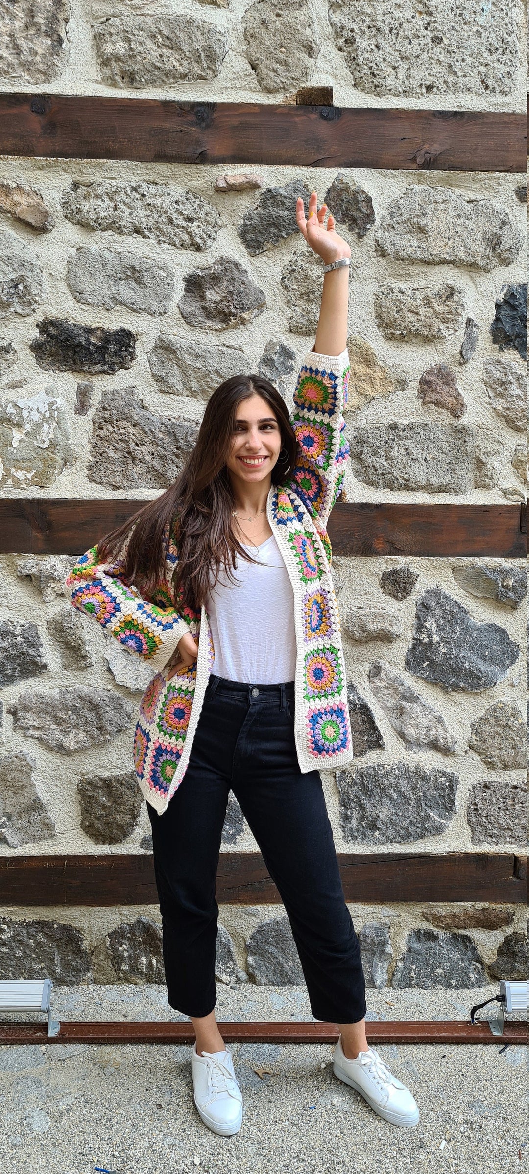 Granny Square Afghan Coat, Boho Crochet Jacket, Afghan Crochet Cardigan, Oversized Jacket, Oversized Wool Coat, Granny Square Sweater