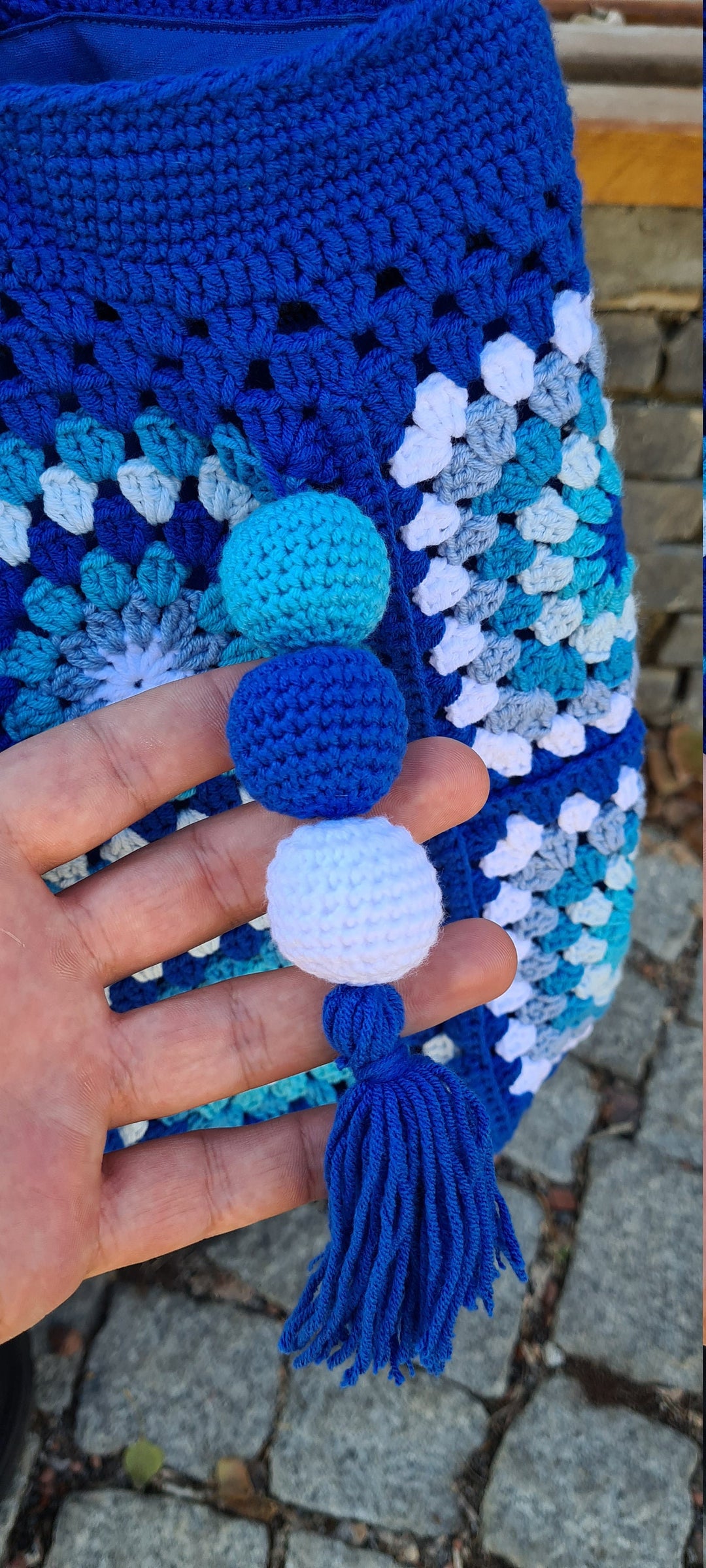 Blue Crochet Knit Bag, Crochet Summer Bag, Crochet Purse, Oversized Tote Bag, Woman Bag, Gift for Her, Shopping Bag