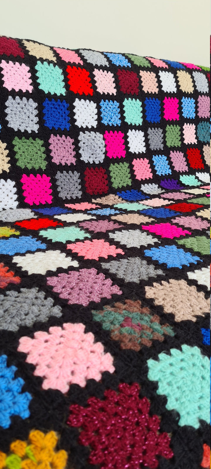 48"x 78" Crocheted Afghan Blanket, TV Blanket, Knit Throw Blanket, Living Room Decor, Bedspread Throw, Knitted sofa Blanket Granny Square