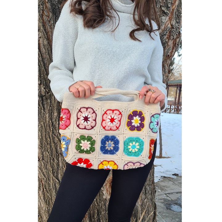 Crochet Mini Bag, Granny Square Knit Bag, African Flower Bag, Summer Bag, Crochet Purse, Hippie Bag, Afghan Crochet, Vintage Style