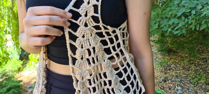 Brown Knitted Vest, Crochet Woman Vest, Knit Vest, Vintage Beige Vests, Woman Sweater, Summer Vest