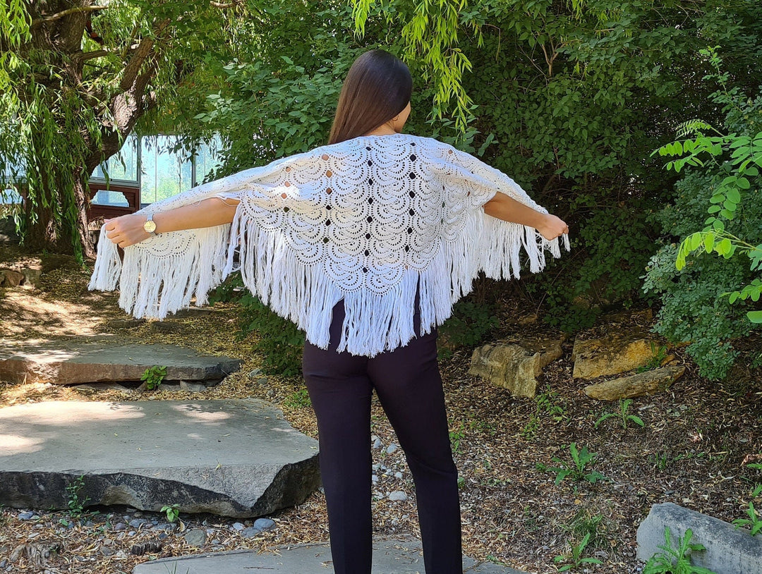 White Wedding Crochet Summer Shawl, bridal Knitted Shawl, Women Scarf, Knit Women Cotton Shawl, Cotton Wrap, Knit shawl cotton