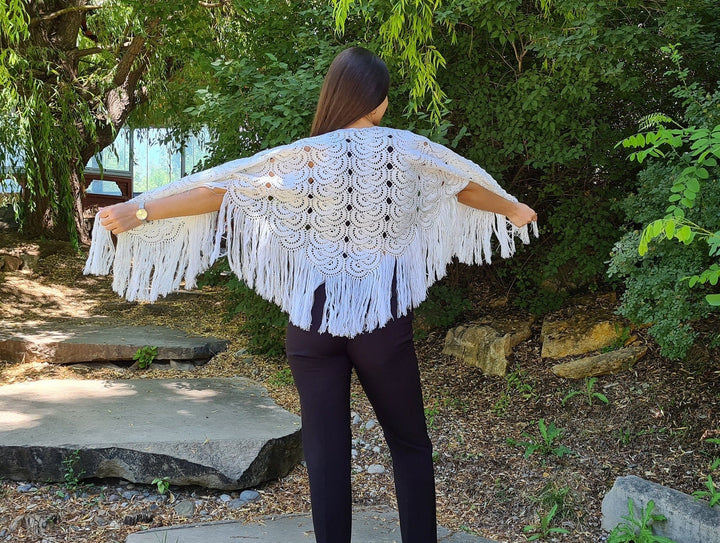 White Wedding Crochet Shawl, Crochet Summer Shawl, Women Scarf, Knit Women Cotton Shawl, Cotton Wrap, Knit shawl cotton, Crochet Lacy Wrap