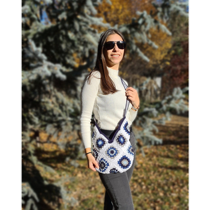 Crochet Shoulder Bag, Crochet Crossbody Bags, Crcohet HandKnit, Grannysquare Bag, Granny Square Bag, Crochet Bag, Crochet Purse