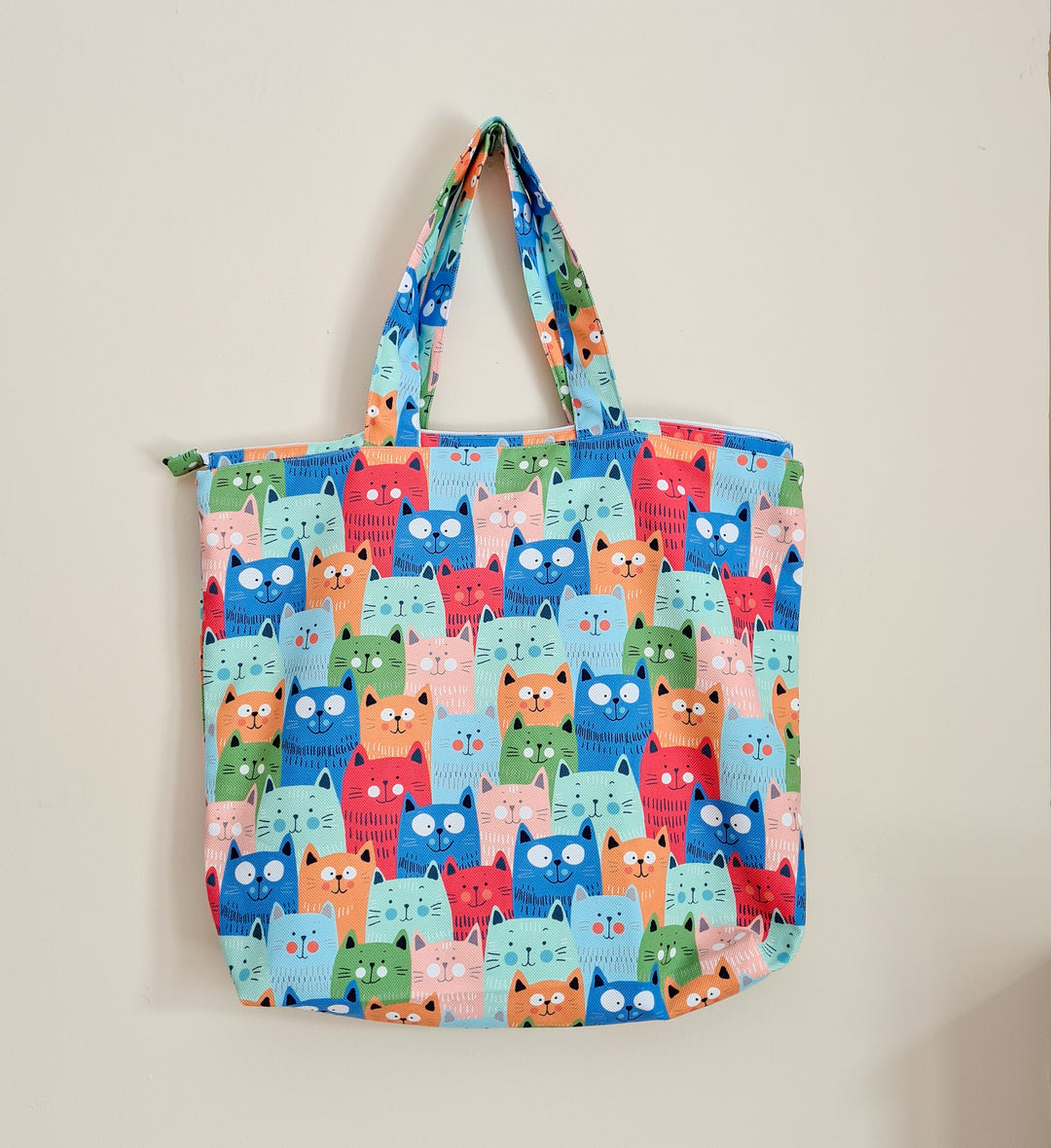 Ready to ship Fabric shoulder bag, Fabric hobo bag, Fabric tote bag, Cute Fabric Cat Bag, Cats print Shoulder bag, Cat Design Purse