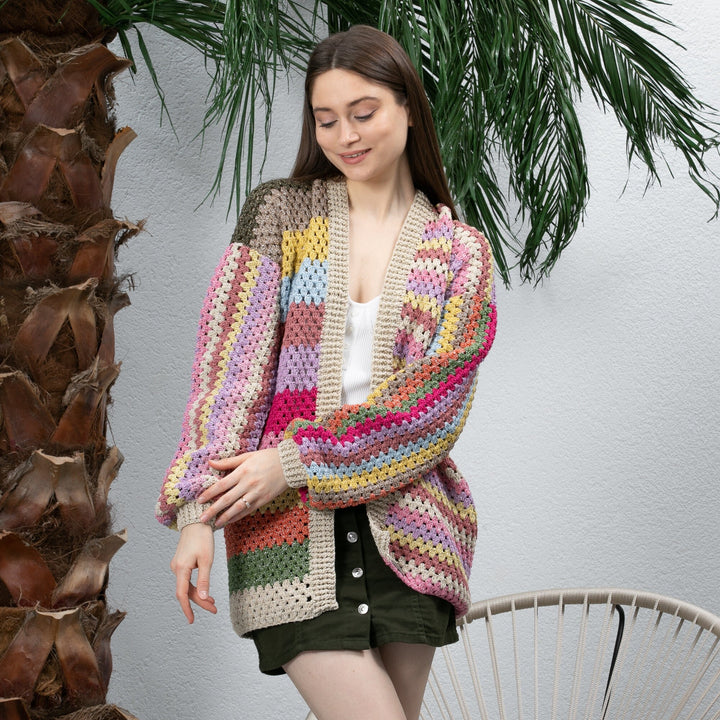 Ready to ship Colorful Women's Jacket, Crochet Woman Line Coats, Knit Cotton Jacket, Summer Jacket, Crochet Cardigan