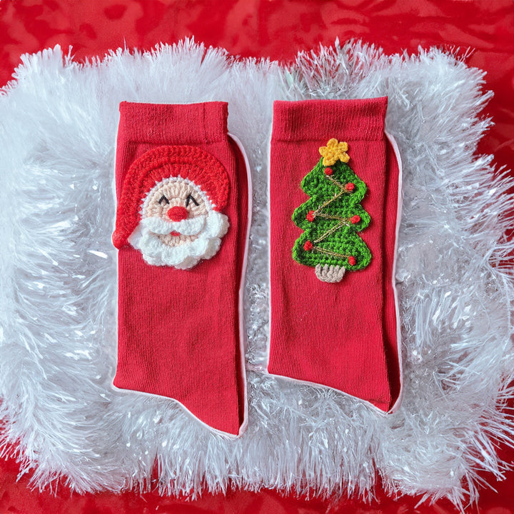 Ready to ship Santa Christmas Stocking, Christmas socks, Christmas Stocking New Year Socks, Handmade Socks, Women Sock, New Year Gift