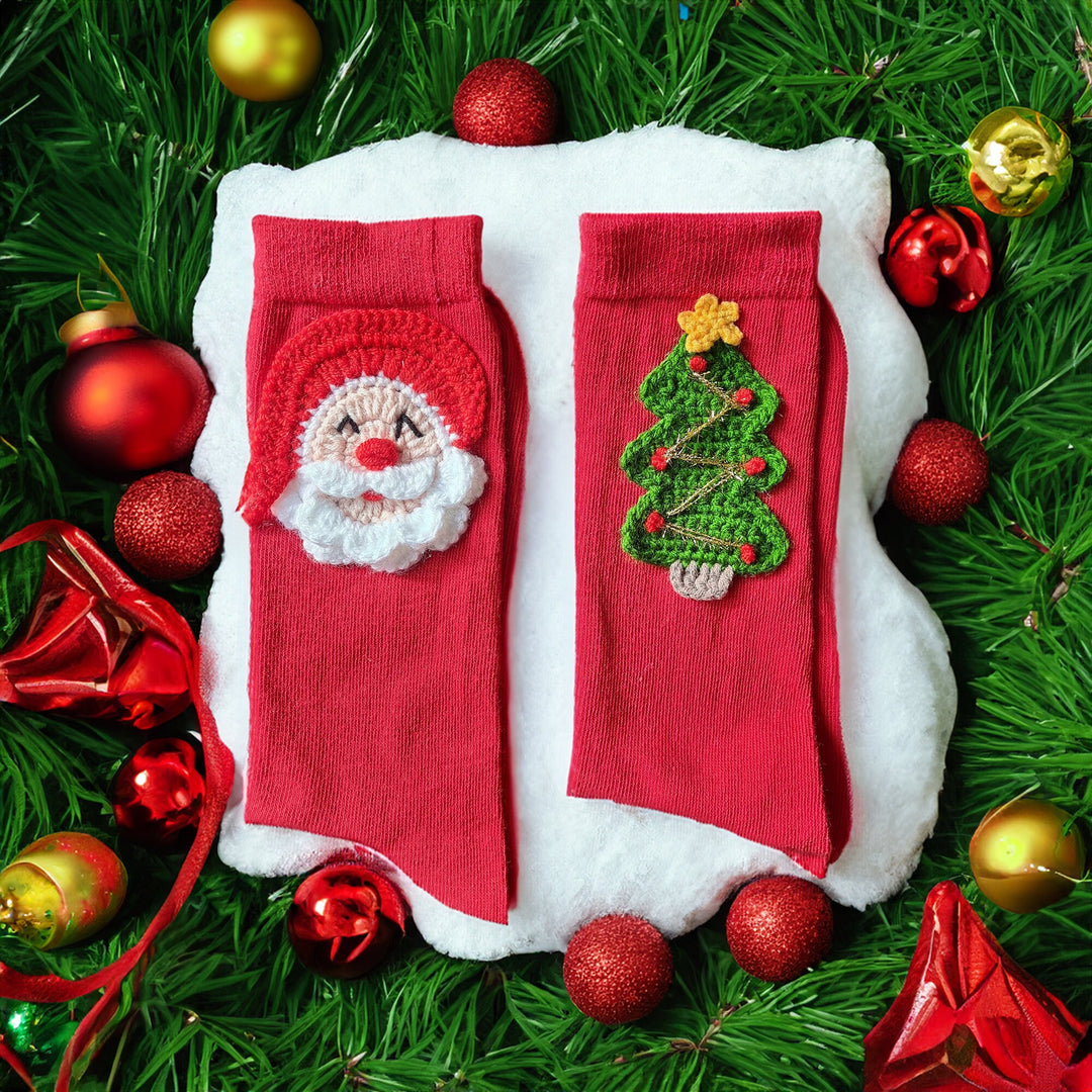 Ready to ship Santa Christmas Stocking, Christmas socks, Christmas Stocking New Year Socks, Handmade Socks, Women Sock, New Year Gift